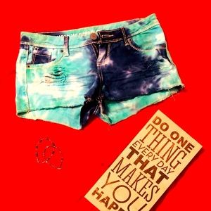 Tie-dye Turquoise/Navy Blue Mossimo  Jean Shorts